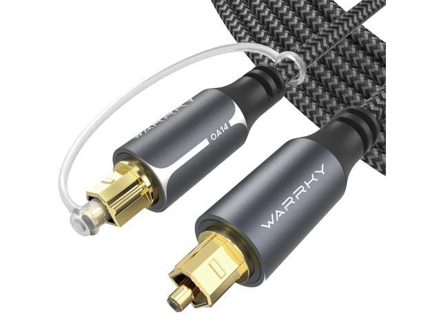 Optical Audio Cable, 15ft / 4.5m Optical Cable for Soundbar [Nylon Braided, Slim Metal Case, Gold-Plated Plug], Fiber Optic Audio Cord Compatible...