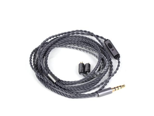 Tripowin Grace Detachable Silver-Plated Oxygen Free Copper OFC in Ear Earphone Cable with Microphone for Audiophile Replacement Cable (2Pin)