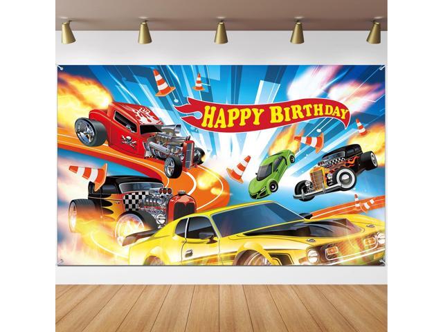 Birthday Party Decorations Race Car Birthday Party Backdrop 5.9x3.6ft Banner Background for Boys Racing Signs for Indoor Outdoor Decorations Supplies