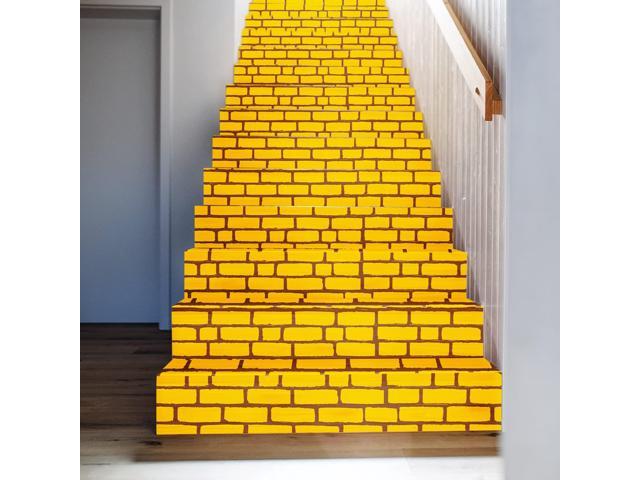 31.5 in X 16.4 ft Yellow Long Brick Floor Runner Brick Wall Backdrop Carpet for Halloween Wizard Cosplay Party Princess Decorations
