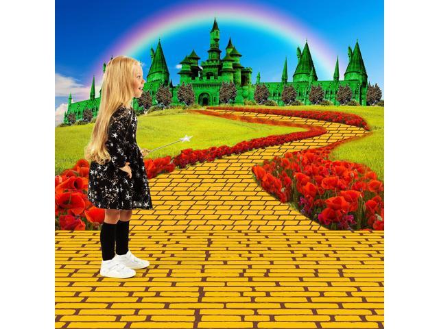 31.5 in X 16.4 ft Yellow Long Brick Floor Runner Brick Wall Backdrop Carpet for Halloween Wizard Cosplay Party Princess Decorations