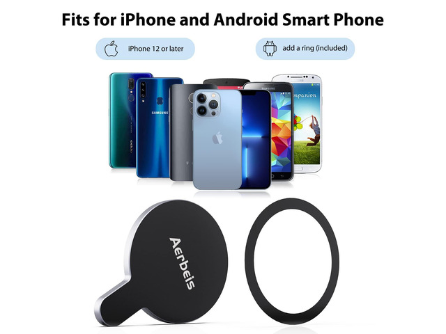 Magnetic Mount Phone Holder Clamp - Magsafe Osmo Mobile 8 7P 7 SE 6 5 4 Adapter Magnets Clip Clamp Ring Holder Quick-Release Mount for Gimbal...