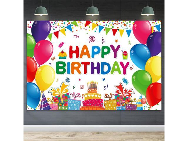 Backdrop Banner for Colorful Balloons Birthday Backdrop for Kids Gifts Cake Table Birthday Party Decorations Birthday Party Backdrop (7x5ft)