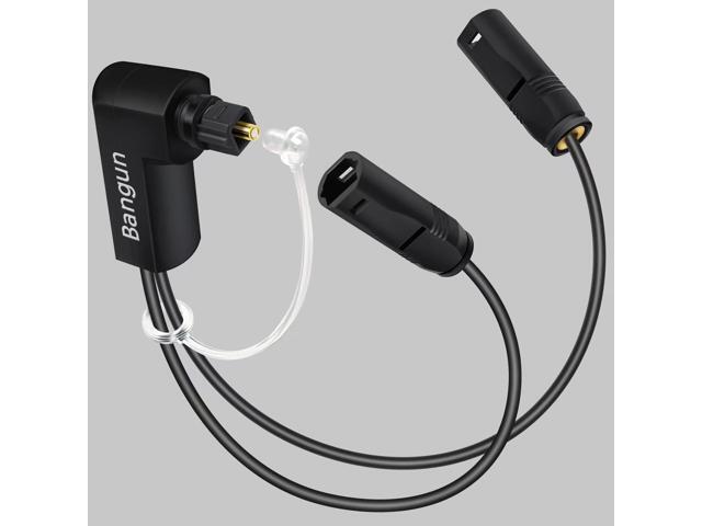 Optical Audio Splitter 1 in 2 Out, Digital Toslink Fiber Optical Splitter Audio Adapter (1 Male Input 2 Female Output) for TV, Soundbar