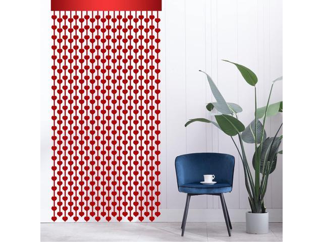 2 Pack 3.2ft x 6.6ft Valentine's Day Metallic Foil Fringe Curtain, Red Heart Shape Tinsel Curtains Streamers Photo Props Backdrop for Engagement...