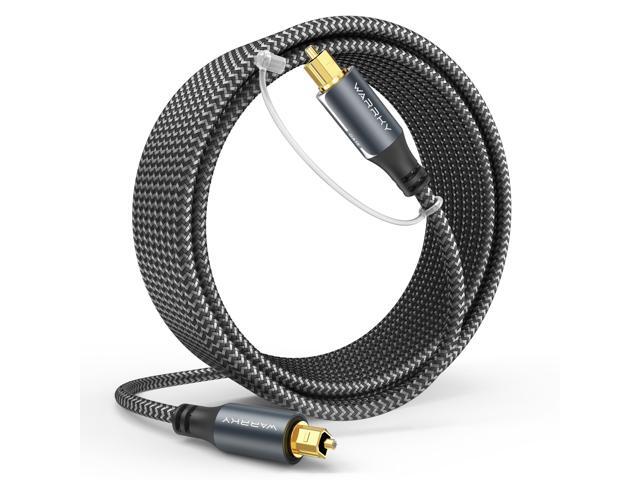 Optical Audio Cable, 20ft Optical Cable for Soundbar [Nylon Braided, Slim Metal Case, Gold-Plated Plug], Fiber Optic Audio Cord Compatible with...
