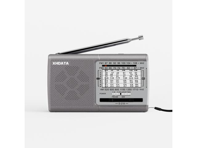 Portable AM FM Shortwave Radio Battery Operated Small Great Reception Radio with Good Sound, Earphone Jack for Elder, Home, Child [Silver]