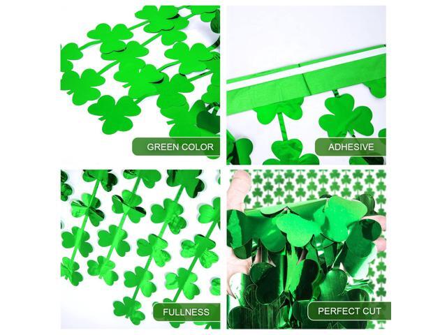 5 Pack St. Patrick's Day Foil Fringe Curtains Lucky St Patricks Day Decorations 3.3 x 6.6 ft Shamrock Tinsel Fringe Curtain Photo Prop Backdrop...
