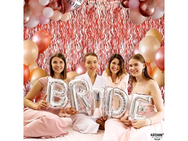 XtraLarge Wavy Rose Gold Fringe Backdrop - 3.2x6.5 Feet Pack of 2 Wine Bachelorette Party Decorations Birthday Decorations for Women