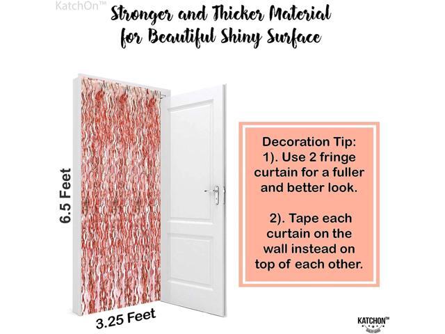 XtraLarge Wavy Rose Gold Fringe Backdrop - 3.2x6.5 Feet Pack of 2 Wine Bachelorette Party Decorations Birthday Decorations for Women
