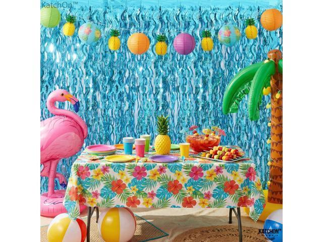 Xtralarge Wavy Blue Foil Fringe Curtain - Pack of 2 Blue Streamers for Under The Sea Party Decorations Foil Fringe Backdrop for Birthday,...