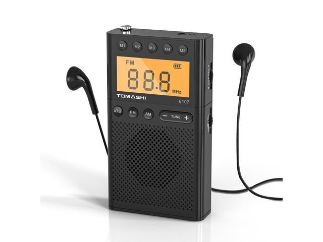 Portable Radio, Small Radio with Loud Speaker, Headphone Jack, LCD Screen, Battery Powered
