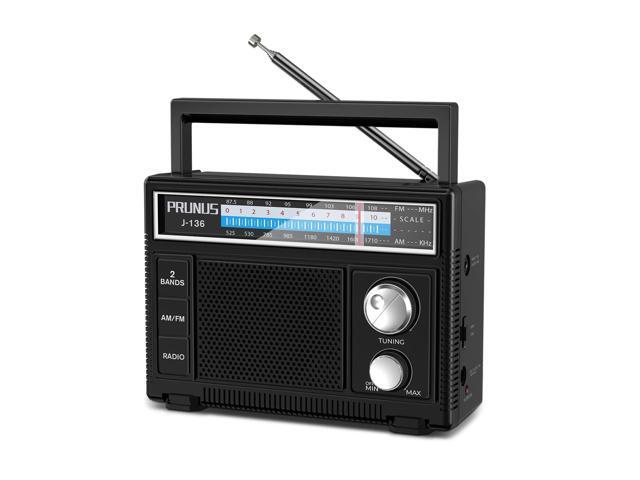 Portable AM FM Radio with Best Reception, D Battery Operated or Plug in Wall, Transistor Radio, Loud Speaker Support AUX in and Microphone in,...