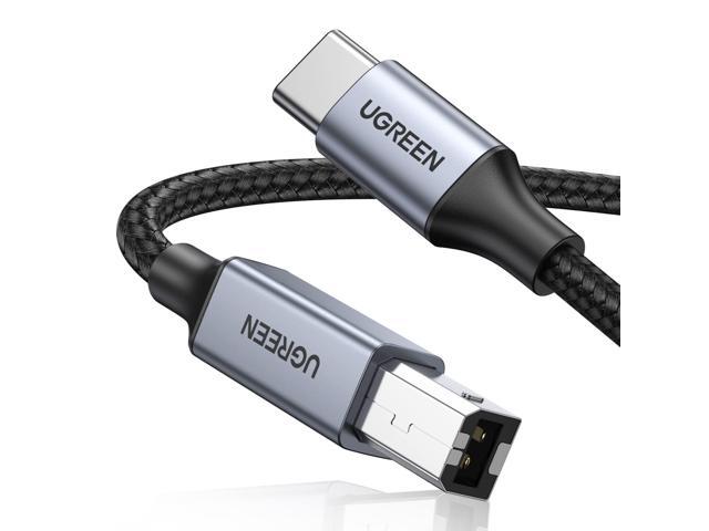 USB C Printer Cable - 16 FT Nylon USB B to C Printer Cord for MacBook Pro/Air, Compatible with Piano MIDI Keyboard, DAC, DJ Controller for iPad Pro