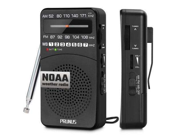 NOAA Weather Radio AM FM, Battery Powered Radio by AA, Transistor Radios, Earphone Jack, Portable Radio AM FM WB for Emergency, Hurricane, Floods,...