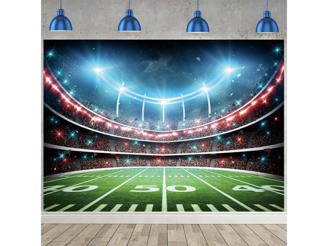 Field Backdrop Sports Stadium Auditorium Light Photography Background Theme Party Decoration Cake Table Banner 7X5FT(82x59inch)