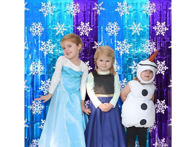 Winter Birthday Party Decorations, 2 Pack Ice Birthday Party Supplies 3.3x6.6ft Tinsel Foil Fringe Curtains, Winter Photo Booth Prop Backdrop...