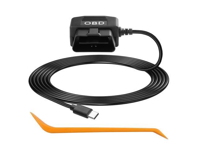 OBD Power Cable for Dash Camera OBD2 to Type C Adapter Hardwire Charger Cable 24 Hours Surveillance/Acc Mode with Low Voltage Protection 13-40V to...