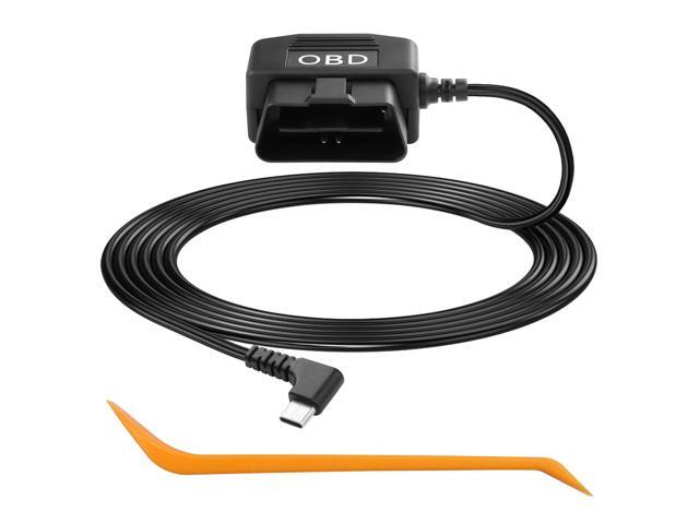 OBD Power Cable for Dash Camera OBD2 to Type C Adapter Hardwire Charger Cable 24 Hours Surveillance/Acc Mode with Low Voltage Protection 13-40V to...