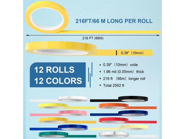 12 Rolls Colors Autoclave Tape 216 ft/L x 0.4 in/W Instruments Identification Tape Autoclavable 270 Fahrenheit