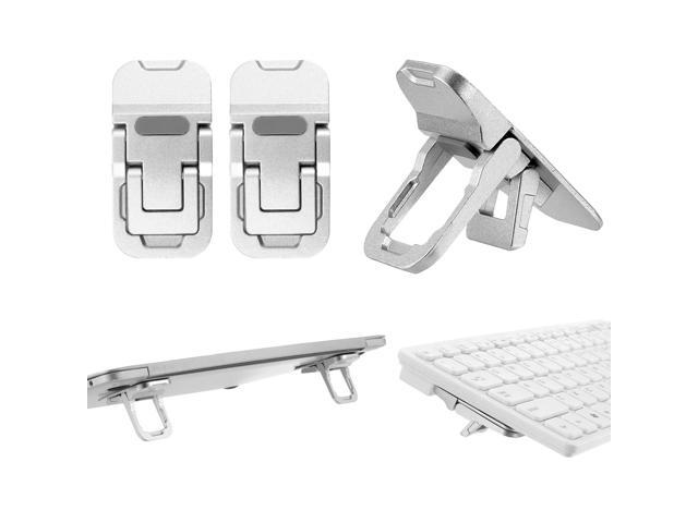 2 Pcs Portable Keyboard Riser With Dual Tilt Angle Adjustment, Foldable Laptop Stand, Mini Computer Stand for Desk, Self-Adhesive Feet for Most...