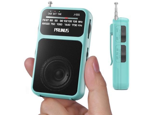 Pocket Radio AM FM USB-C Charging & Battery Operated, Excellent Reception & Clear Speaker and Headphone Jack, Back Clip, Flashlight, Transistor...