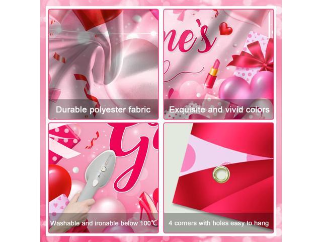 Galentines Day Decorations Banner Pink Happy Galentines Day Backdrop for Girls Gang Party Decorations Photo Booth Props
