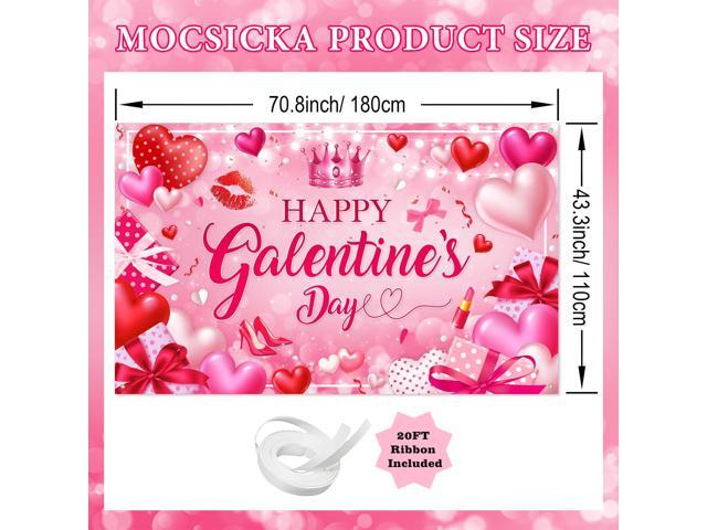 Galentines Day Decorations Banner Pink Happy Galentines Day Backdrop for Girls Gang Party Decorations Photo Booth Props