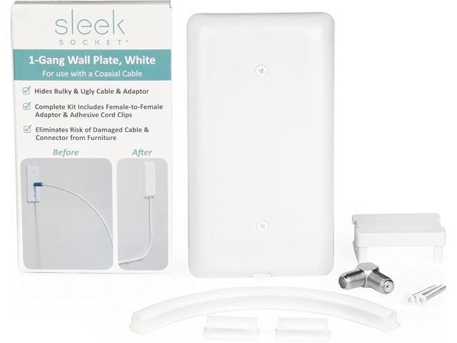 Internet Coaxial Cable Concealer with Adhesive Cable Management Kit and Female-to-Female Coaxial Cable Connector, Safety Certified, Ideal for Home...