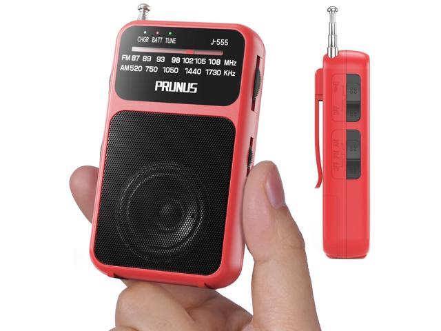 Pocket Radio AM FM USB-C Charging & Battery Operated, Excellent Reception & Clear Speaker and Headphone Jack, Back Clip, Flashlight, Transistor...