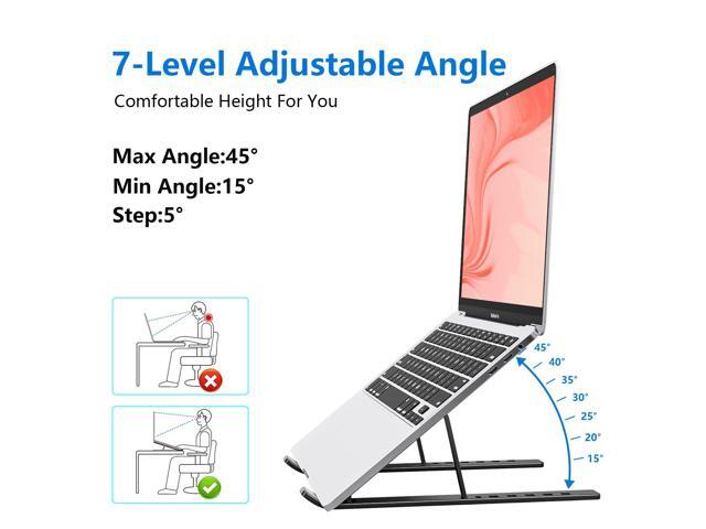Laptop Stand for Desk, Aluminum Metal Stand, Computer Riser for Desk, Portable Foldable Adjustable Notebook Holder, Compatible with 10-15.6 Inch...