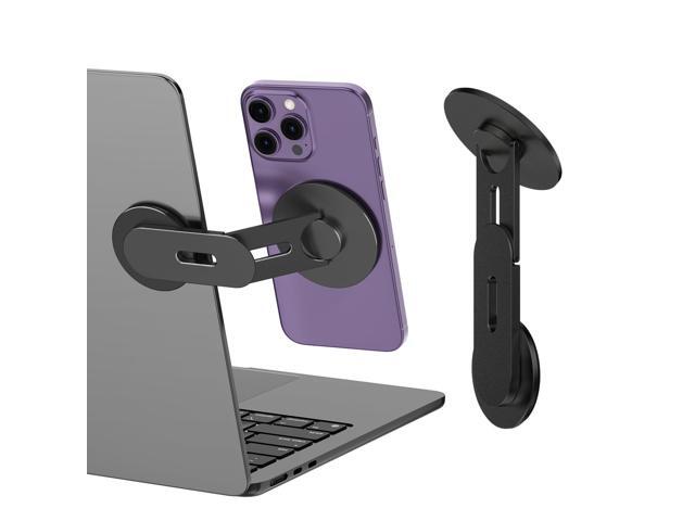 Magnetic Laptop Phone Holder, 360° Rotating Mount Compatible with iPhone MagSafe and All Phones, MacBook, PC Monitor, Screen Stand for Tesla,...