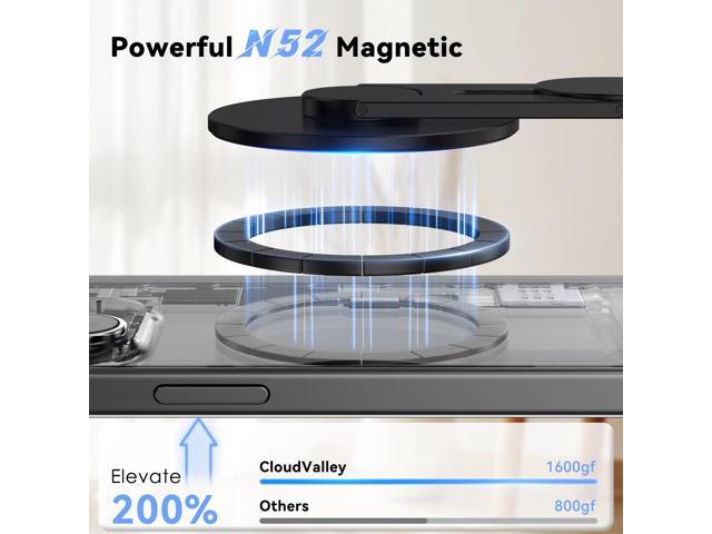 Magnetic Laptop Phone Holder, 360° Rotating Mount Compatible with iPhone MagSafe and All Phones, MacBook, PC Monitor, Screen Stand for Tesla,...