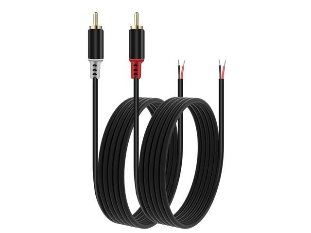 to Speaker Wire Adapter, 2 Bare Wire Speaker Cables to Plug Adapter for Audio Video AV Receiver TV Subwoofer - 20AWG, 16.4ft