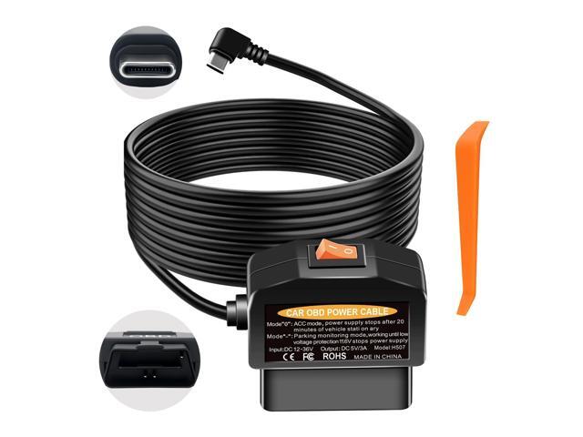 to USB C Power Adapter for Dash Cam, Hardwire Kit with Parking Mode, Low Voltage Protection (11.6V/23.4V), Acc Detection, Plug and Play Continuous...
