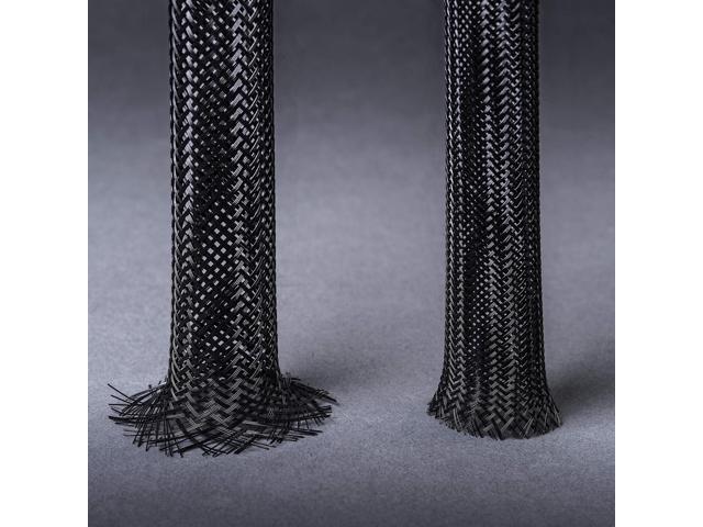 3/8 Inch Clean Cut Cable Sleeve - Black - 25 Feet