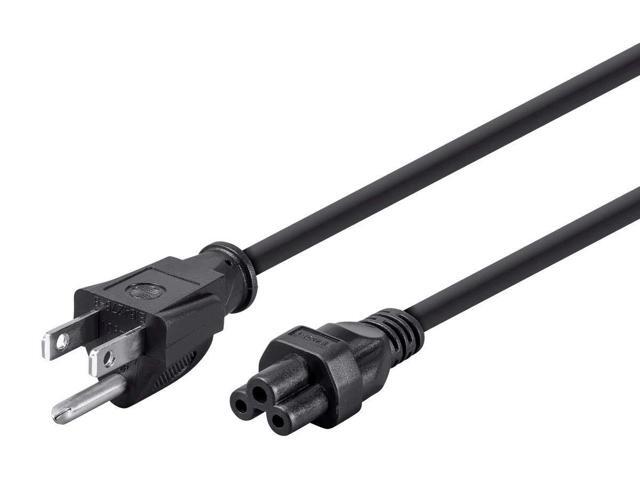 Power Cord - NEMA 5-15P to IEC-320-C5, 18AWG, 7A/125V, SVT, 3-Prong, 6ft, Black