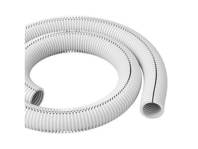 White 43in Cable Sleeve, Flexible Wire Protector Tubing, Split Electrical Conduit, Plastic PC Cable Management Tube, Cord Sheath, TV Loom Tubing -...