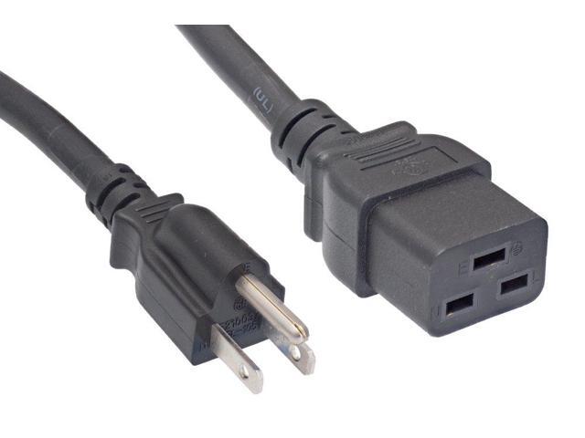 Power Cord Extension, NEMA 5-15P to C19, 10', 14 AWG, 15A, 125V (ZWACPFAC-10)