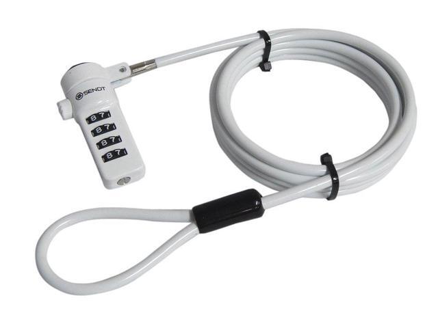 White Notebook/Laptop Combination Lock Security Cable