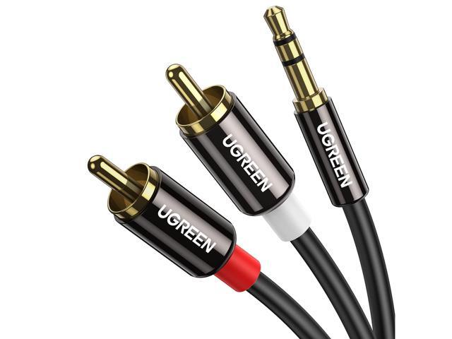 3.5mm to RCA Cable, 10FT RCA Male to Aux Audio Adapter HiFi Sound Headphone Jack Adapter Metal Shell Y Splitter Auxiliary Cord 1/8 Connector for...