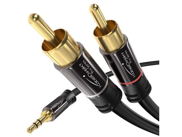 RCA to Jack 3.5mm Adapter Cable 25ft Versatile Plug-and-Play Audio Cable (Aux/3.5mm to 2X RCA for Smartphone, Tablet, Home Theater, soundbar, TV,...