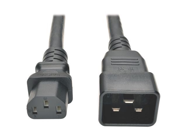 P032-003 Heavy Duty Power Cord PDU 15Amp 12AWG IEC 320 C13 C20 3', Black
