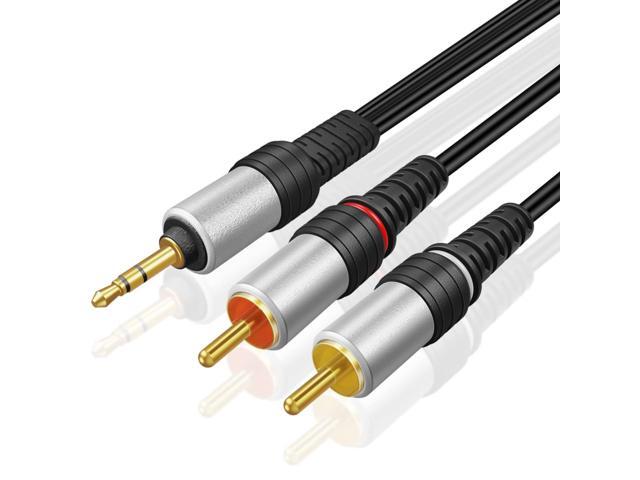 3.5mm to RCA Audio Cable - 25 Feet Gold Plated HiFi Sound Aux Adapter - Male to Male for Smartphones, TV, Car Audio, Sound System