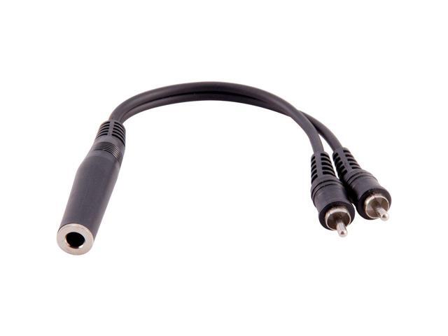 6' 1/4' TS Female to Dual RCA Male Y-Splitter Cable - Interface Cord