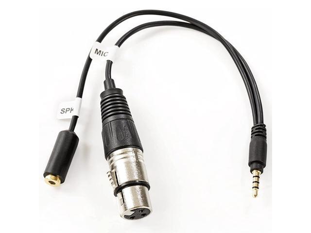 XLR Microphone to TRRS Smartphone Adapter with Headphone Jack - Compatible with iPhone and Android - XLR Female to 3.5mm Male Y Splitter