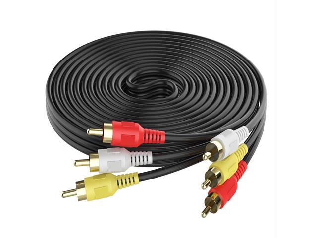 Audio Video Cable, Composite Cord 65 ft RCA to RCA M/Mx3, AV Cable for TV, DVD, VCD etd.