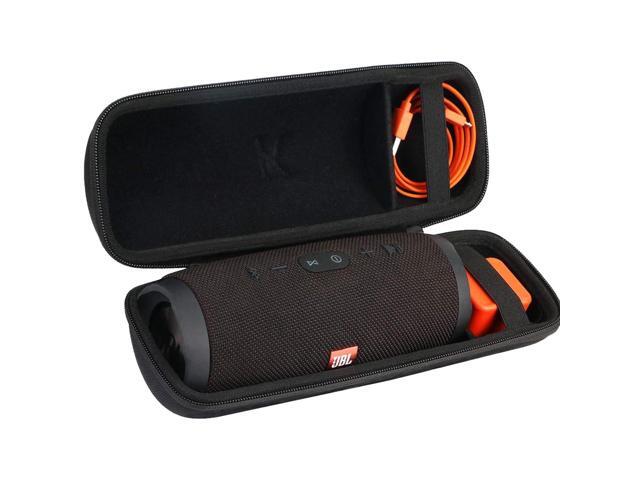 Carrying Case for Waterproof Portable Wireless Bluetooth Speaker. Extra Room for Charger and USB Cable, Case Only. (Black)