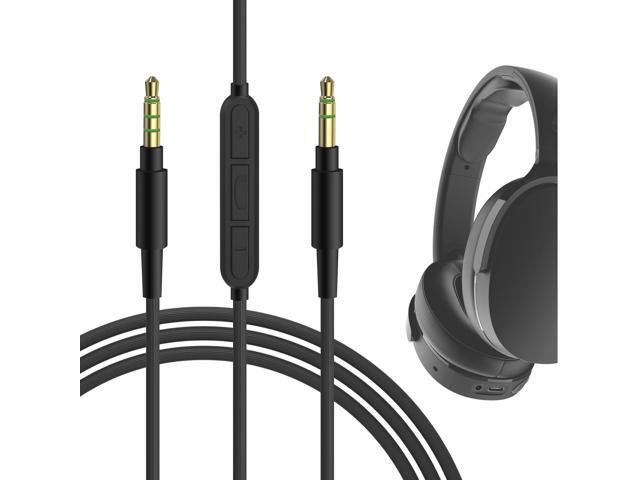 Audio Cable with Mic Compatible with 3.5mm Aux Replacement Stereo Cord with Inline Microphone and Volume Control (4 ft/1.2 m)