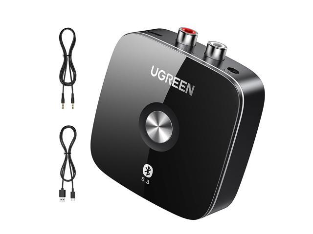 Bluetooth AUX Adapter Built-in Battery, Support Dual Pairs Bluetooth 5.3 Receiver for Old Stereo, 3.5mm/ RCA Dual Channel for Home Stereo Speakers